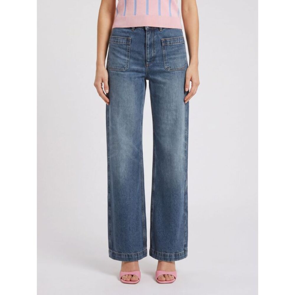 A.P.C. Women A.P.C. Victoria High-Waisted Wide-Leg Cotton Denim Jeans